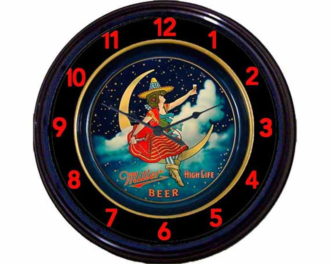 Miller Beer Sign Beer Lover Gift Idea, Milwaukee Gift, Man Cave Clock, Beer Drinker Gift, Man