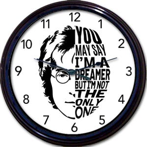 John Lennon Wall Clock: Beatles Silhouette, Music Fan Decor