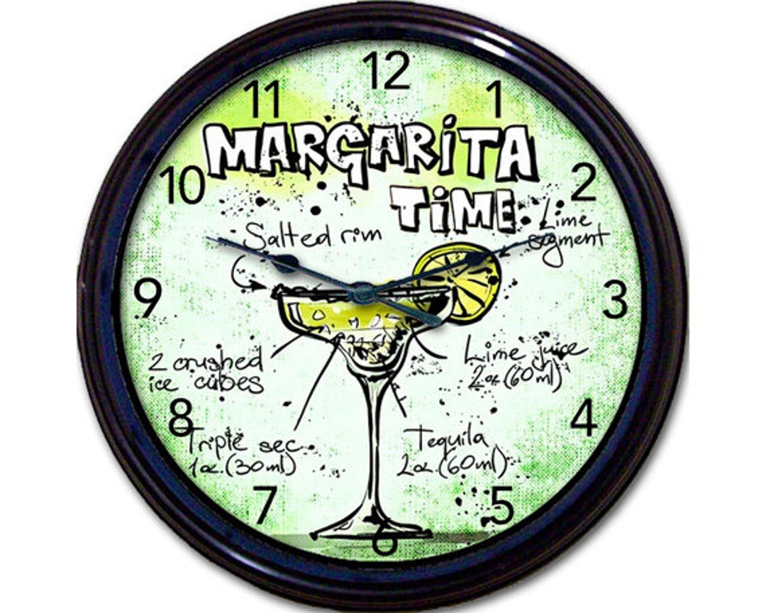 Margarita Clock Home Bar Décor, Bar Clock, Cocktail Décor, Kitchen