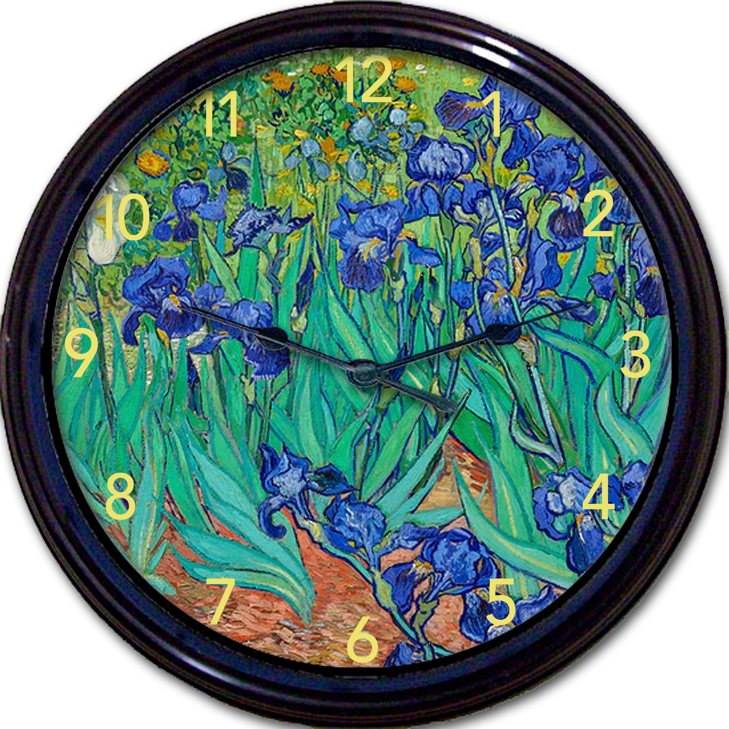 Van Gogh Irises Iris Wall Clock Flowers House Gift Wall Etsy