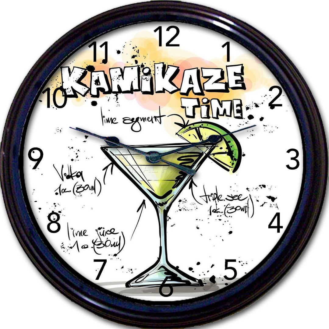 Kamikaze Clock Home Bar Décor Bar Clock Cocktail Decor Etsy