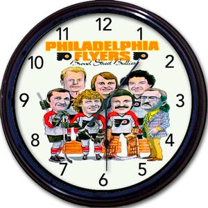 Horloge de hockey Flyers de Philadelphie : décoration de fan des Bullies de Broad Street