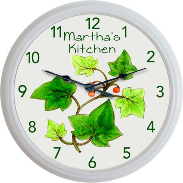 Franciscan Ivy Wall Clock, Custom Personalized Gift, Franciscan China, Kitchen Wall Décor, House Gift, Nature Decor, Cottage Core