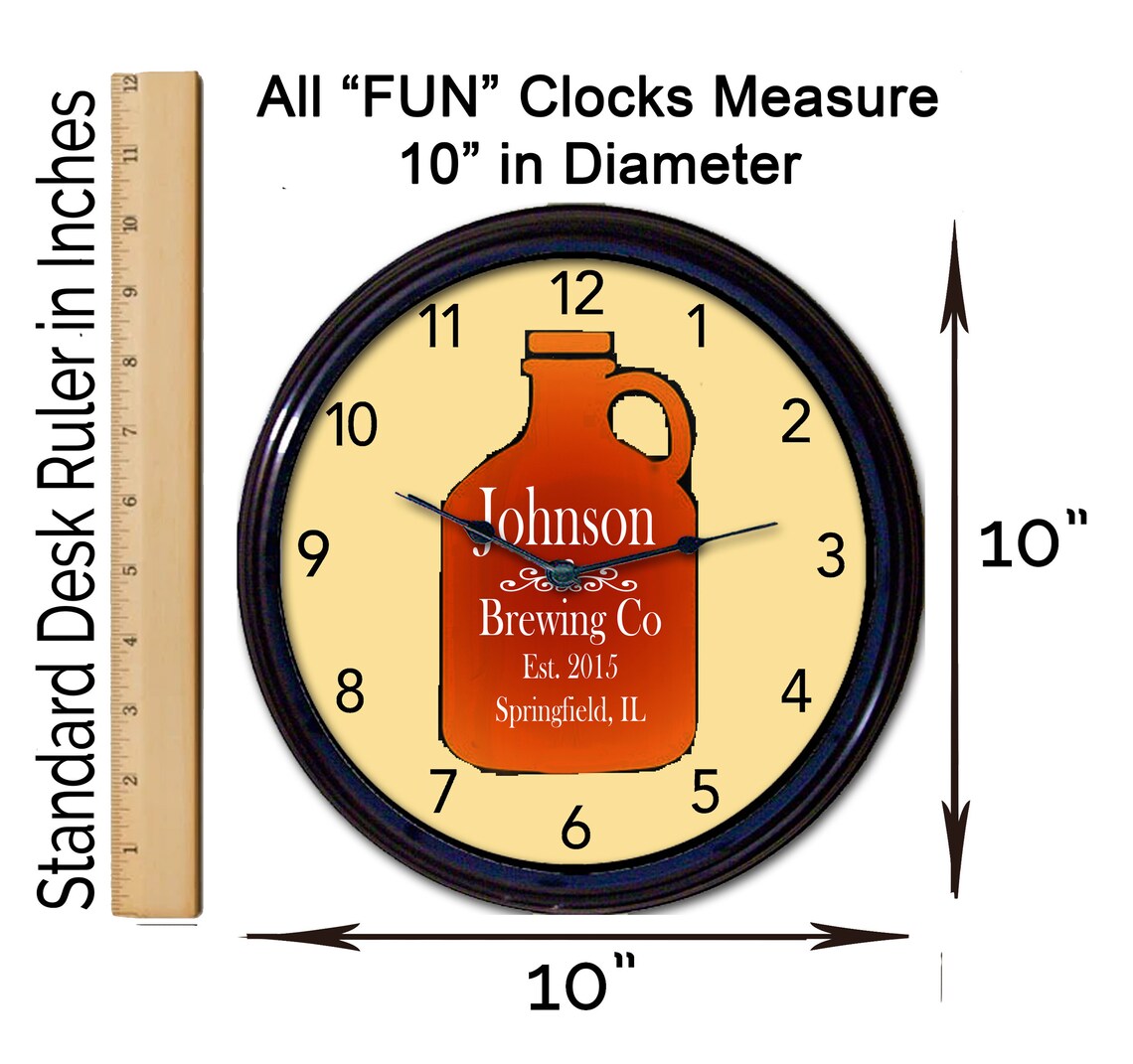 Growler Beer Clock Beer Clock Craft Beers Home Brew Custom Etsy