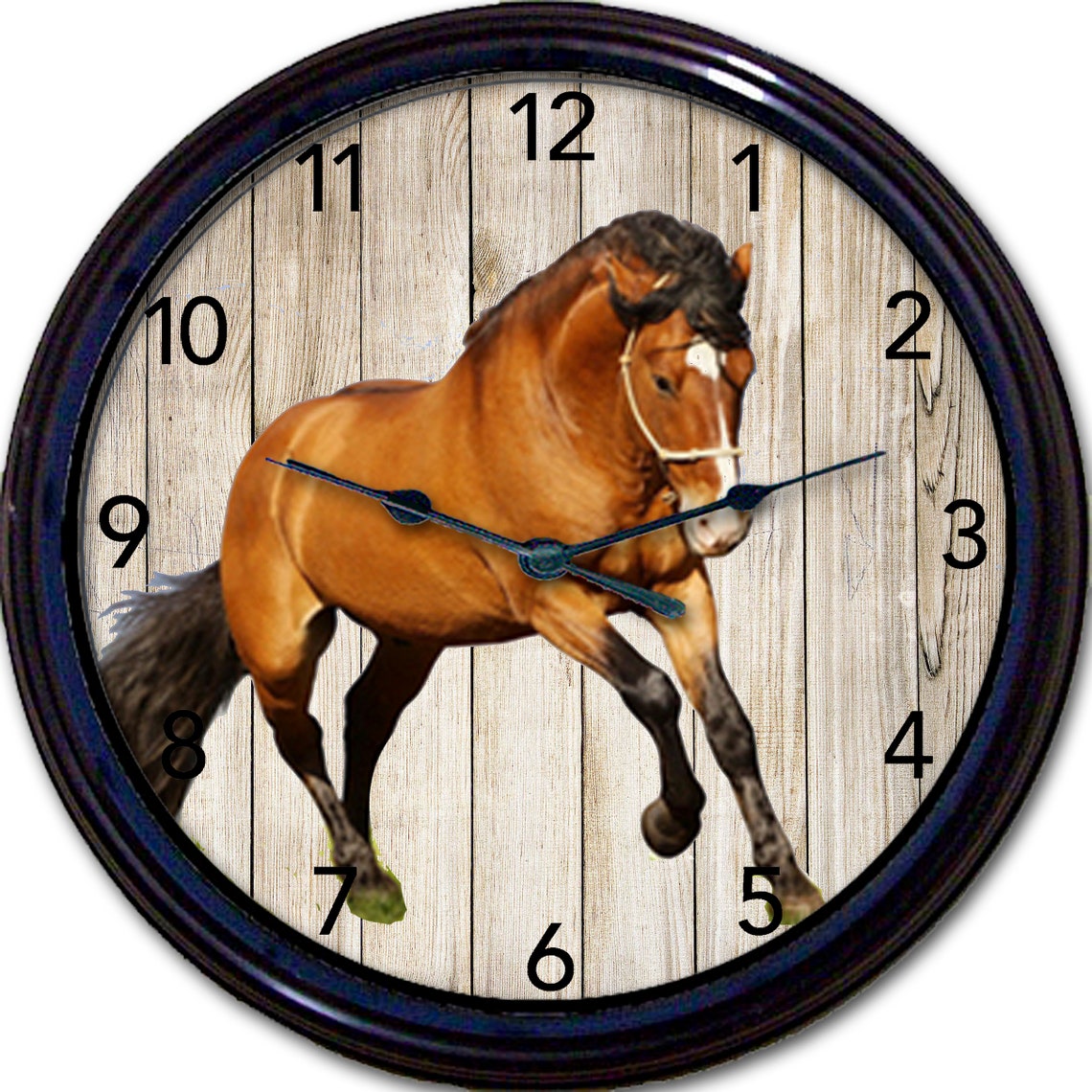 Bay Horse Horse Wall Clock Rustic Equestrian Jockey Etsy