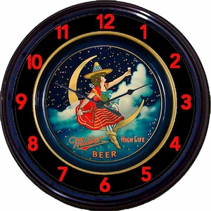 Letrero de cerveza Miller: idea de regalo para amantes de la cerveza, regalo de Milwaukee, reloj para cuevas de hombres, regalo para bebedores de cerveza, regalos para hombres, reloj de oficina, decoración de estilo retro