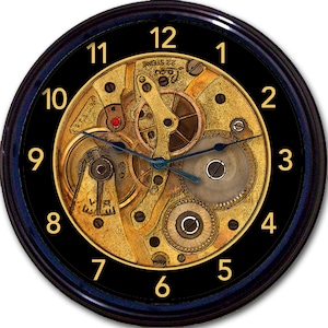 Unique Victorian Steampunk Wall Clock, Gothic Industrial Decor, Vintage Gears, Vibrant - Stylish, Perfect Gift for Clock & Steampunk Lovers