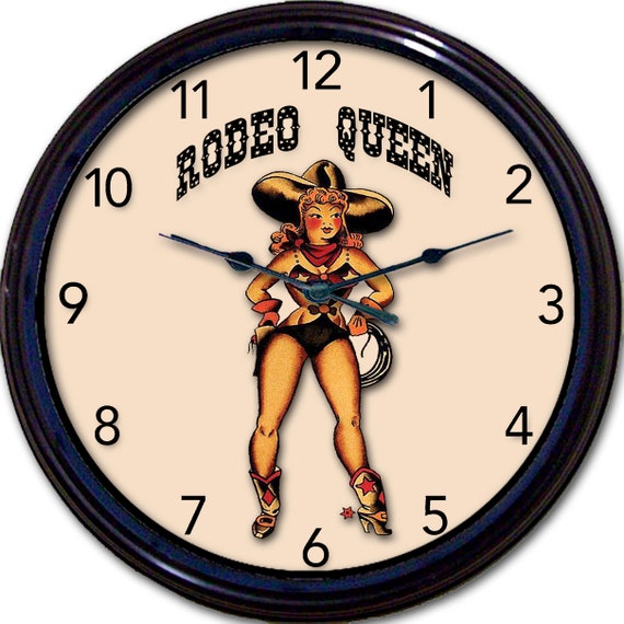 Off The Wall Clocks Sailor Jerry Tattoo Parlor Wall Clock – 10", Nautical Pinup Art, USA Made