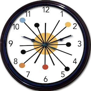 Horloge murale Starburst : déco atomique rétro des années 50