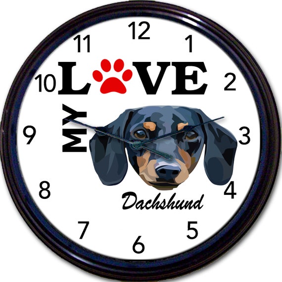 Dachshund Dog Silhouette 5 Wall Clock 