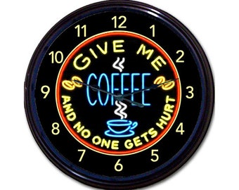 Coffee Cup Clock, Unique Wall Clock, Give Me Coffee, Kitchen Décor, Home Decor, Custom Timepiece, Morning Coffee, Housewarming Gift