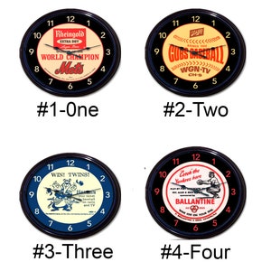 Baseball Team Wall Clock, Unique Wall Clock, Sports Fan Gift, Man Cave Gift, Wall Decor, Home Decor Clock, Gifts For Him, Baseball Wall Art