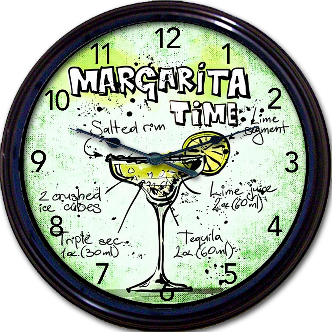 Margarita Clock Home Bar Décor Bar Clock Cocktail Décor Etsy