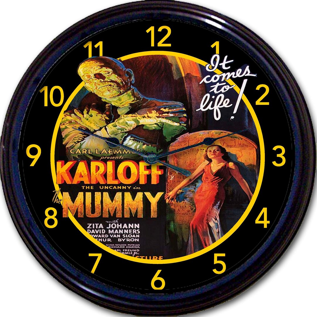 The Mummy Movie Poster Clock: Boris Karloff, Horror Film Decor - Etsy