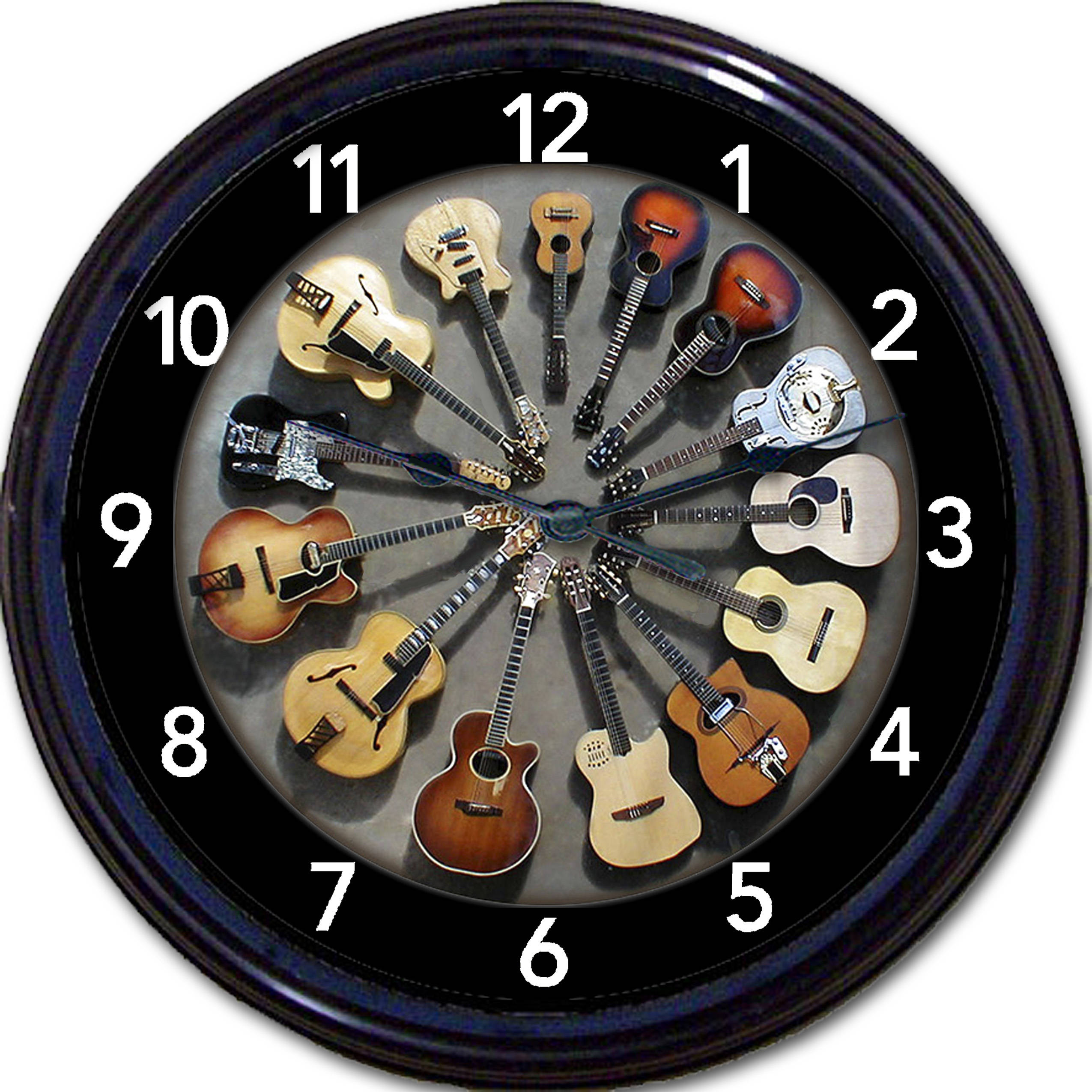 Guitar Wall Clock Acoustic Electric Guitars Instrument Etsy