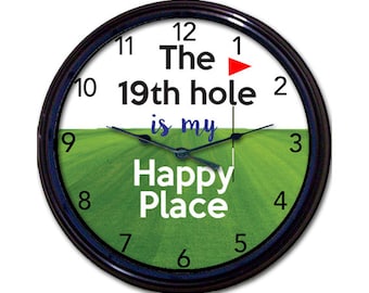 Golf Clock, 19th Hole Clock, Golf-themed Decor, Charming Wall Art, Conversation Starter, Golf Enthusiast Gift