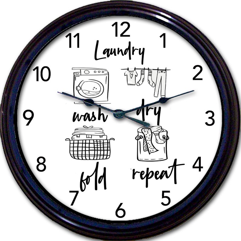 Laundry Laundry Room Wall Clock House Gift Unique Gift Etsy