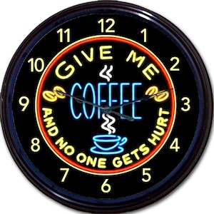 Coffee Cup Clock, Unique Wall Clock, Give Me Coffee, Kitchen Décor, Home Decor, Custom Timepiece, Morning Coffee, Housewarming Gift