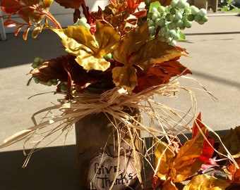 Fall rustic mason jar florals painted fall farmhouse