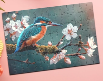 Kingfisher Wooden Jigsaw Puzzle for Adults, 200-1000 Pieces, Challenging Puzzle, Nature Art, Premium Gift, Boxed with Image