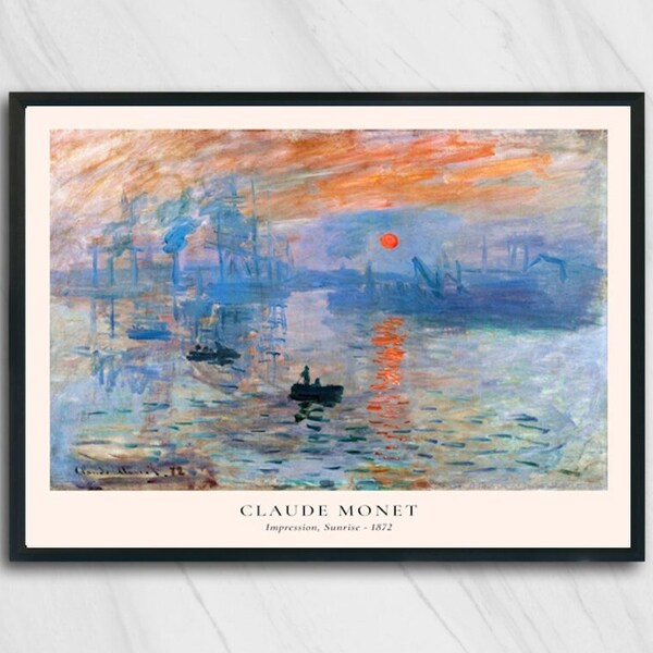 Claude Monet Impression, Soleil Levant (Rising Sun), 1872, Downloadable Art Print, Instant Download, Wall Decor, Printable Art