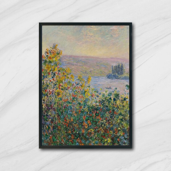 Flower Beds at Vétheuil, by Claude Monet, Downloadable Art Print, Instant Download, Wall Decor, Printable Art