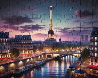 Paris Eiffel Tower Wooden Jigsaw Puzzle for Adults, 200, 300, 500, 1000 Pieces, Romantic Cityscape, Gift Boxed, High-Quality Puzzle