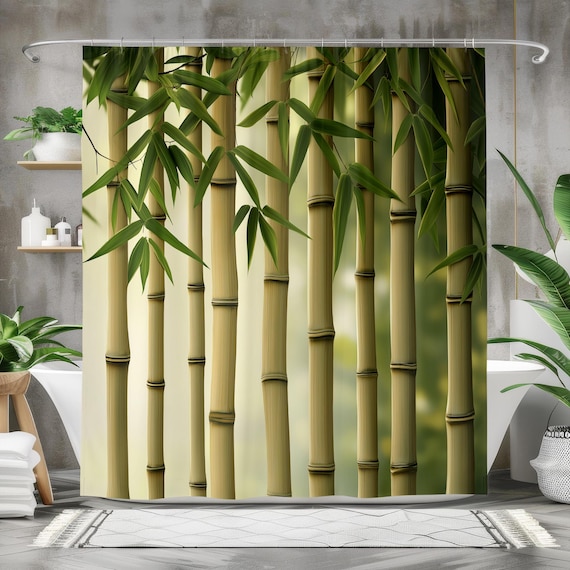 Zen-Bambus-Duschvorhang - Minimalistisches Badezimmerdekor, kologisch  inspirierte ruhige Spa-Vibes - Etsy.de