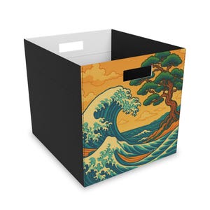 Ocean Wave Felt Storage Box: Nautical Kids Room Organizer