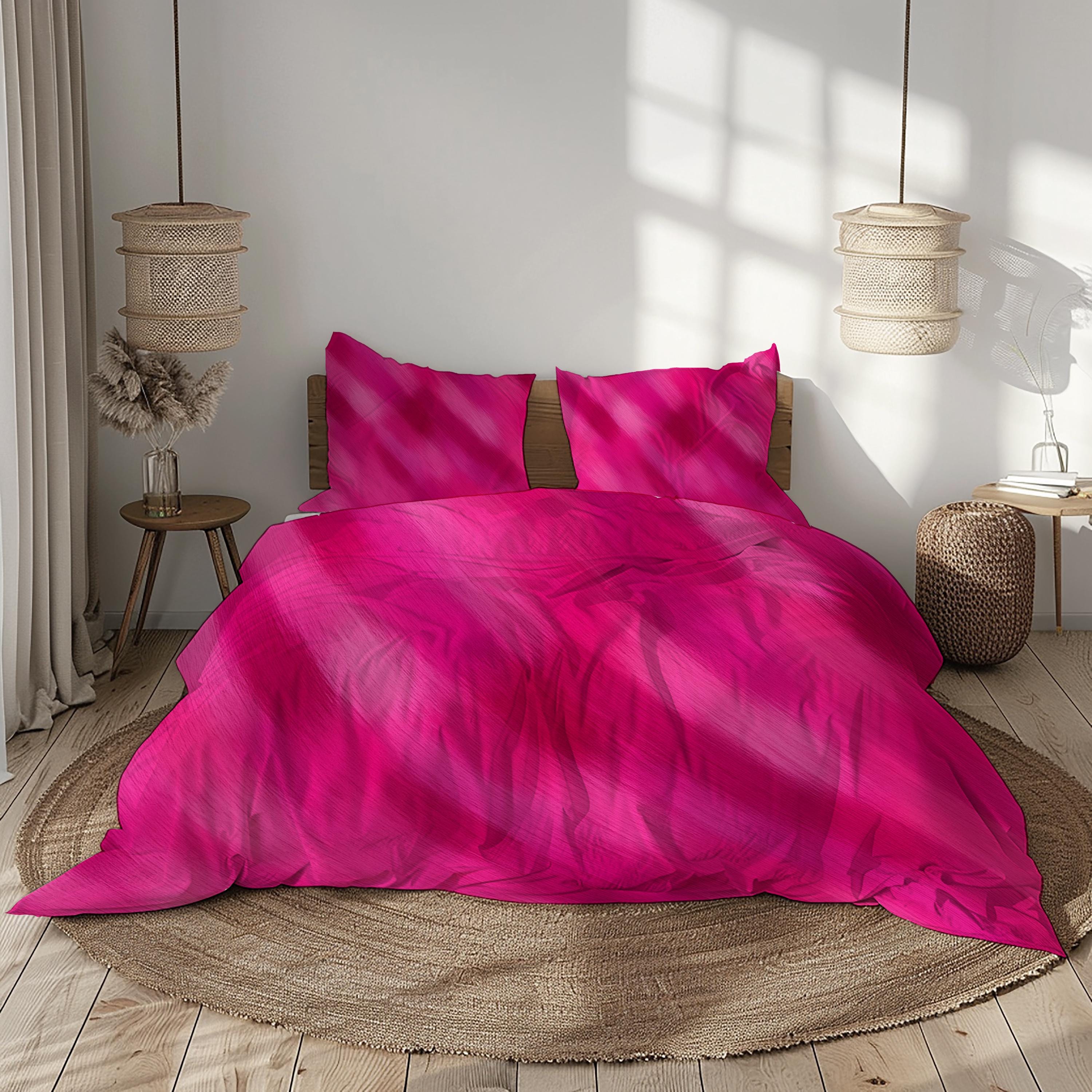 Lebendiges Bettbezug Bettwäsche Set – Hot Pink, Magenta, Fuchsia, Rose – Weiche Mikrofaser, Bold Modern Schlafzimmer Dekor