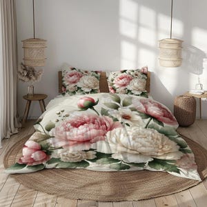 VISION - Bicolore - Housse de couette Réversible 240x220cm avec 2 taies 65x65cm - Taupe/blanc - 100% coton - Maison