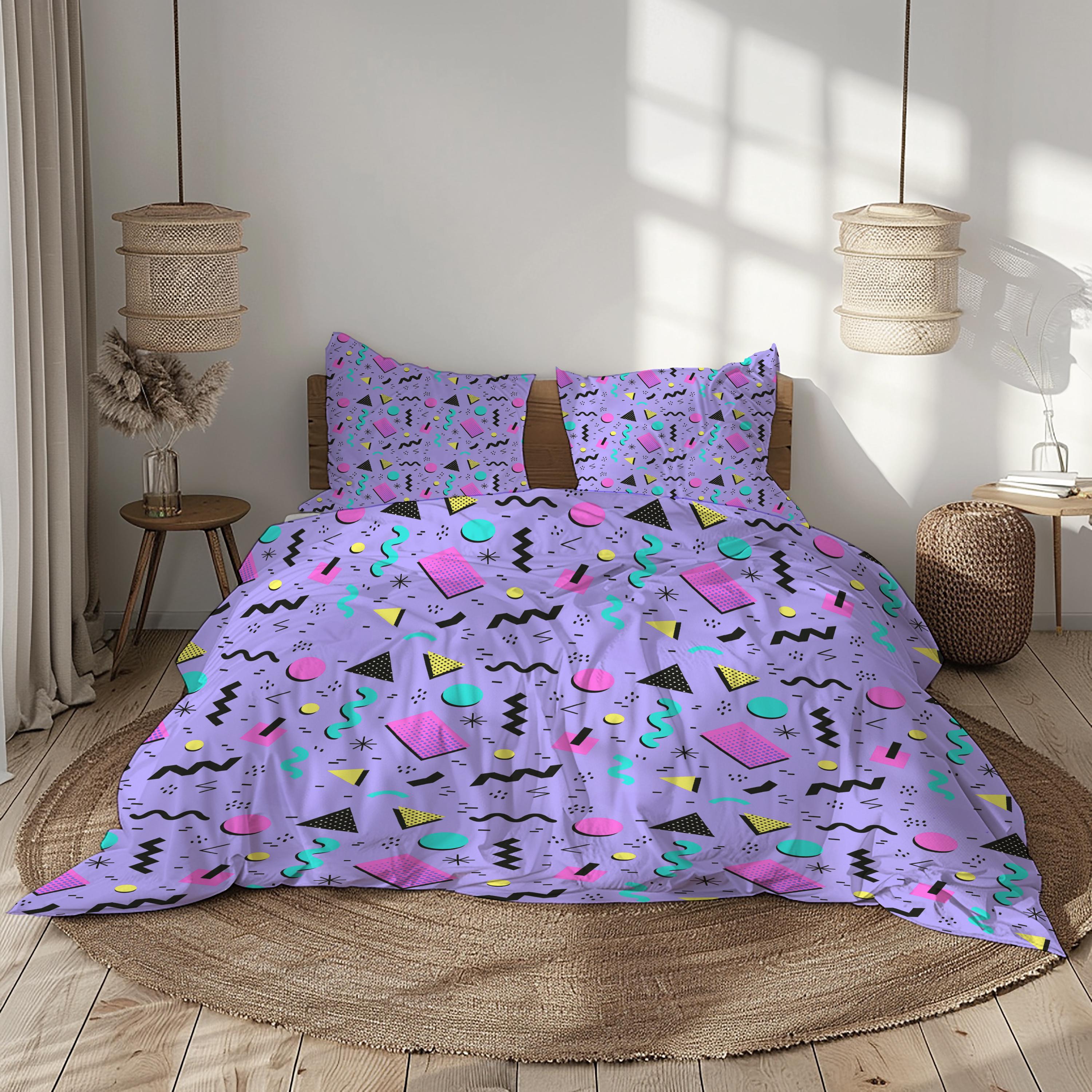Jupe De Lit Vintage Années 90 Springs - Motif Céleste - Taille Double - USA