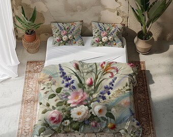 Copripiumino Matrimoniale Merryword – Fiori Rosa E Lavanda, Microfibra Morbida, 172x228 Cm - 2