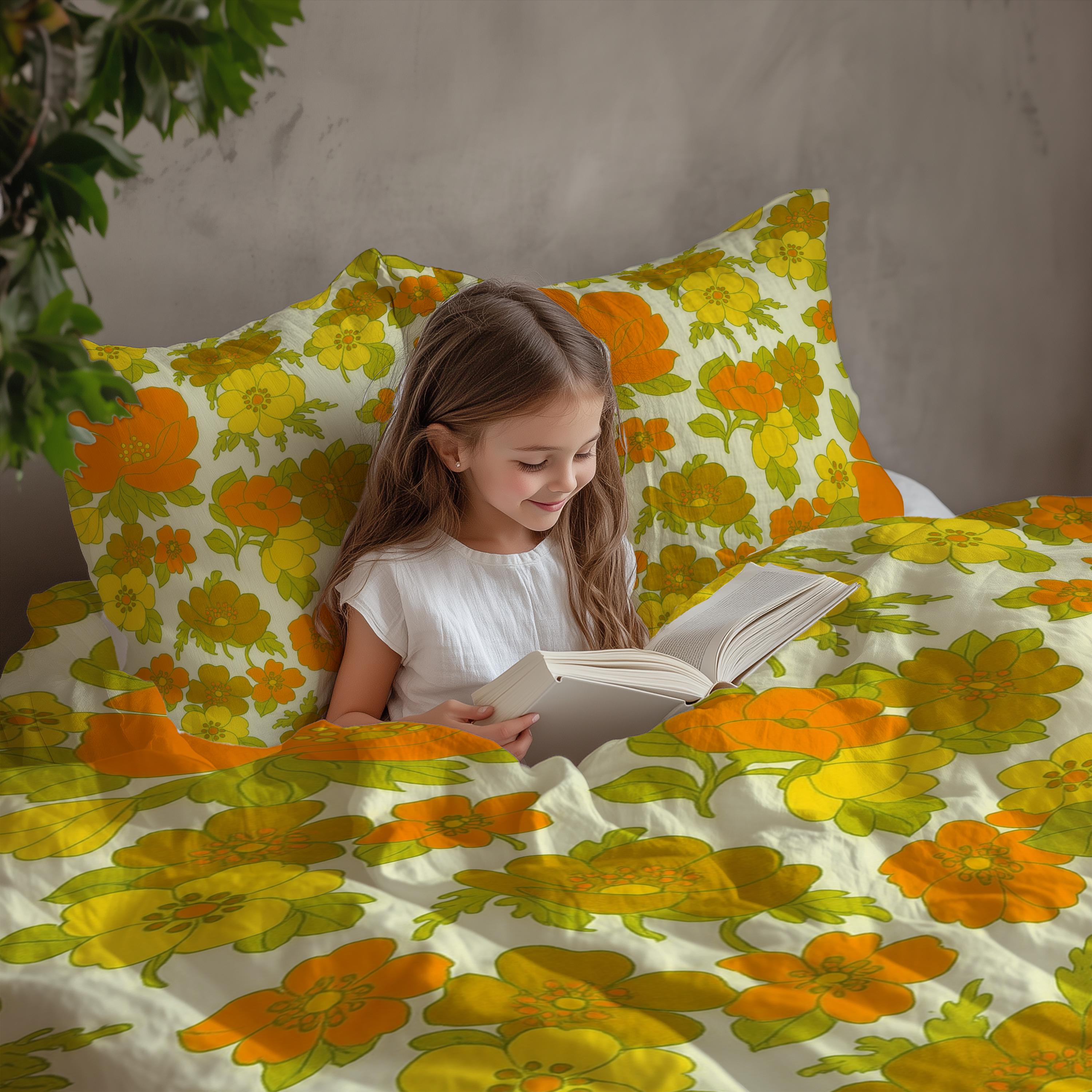 レトロな花柄寝具セット：70年代風の素敵な掛け布団カバー - Etsy 日本