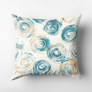 Abstract Swirl Pattern Pillowcase with Blue and Orange Design, Decorative Throw Pillow Cover for Couch or Bed, Double-Sided Print