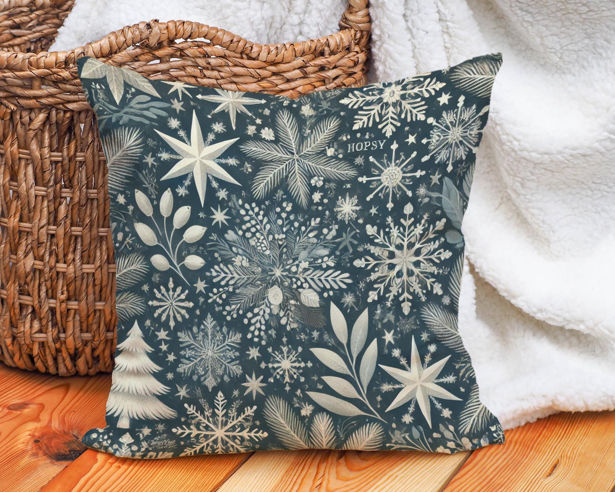 Christmas Decorative Pillow Covers Set Of 4, 18x18 Inch - Gold Series Snowflake Winter Farmhouse Holiday Throw Pillow Covers For Couch, Sofa, Bed - View #8
