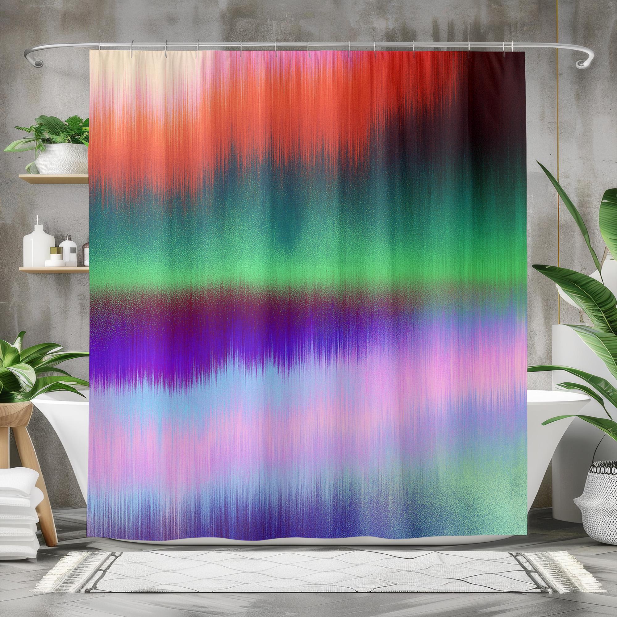Cortina de ducha Aurora Rainbow: Arte degradado para baño en rojo, verde y  morado. Cortina impermeable vibrante con ganchos, opción multitamaño. -  Etsy México, image size:1999x1999