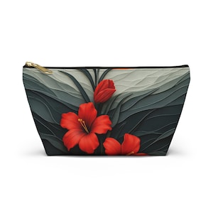 Floral Accessory Pouch: Vibrant Travel Organizer, Cosmetic Bag