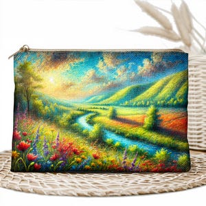 Trousse de maquillage pour paysage pittoresque, Trousse de toilette de voyage avec fermeture à glissière, Organiseur d'articles de toilette artistique, Trousse de toilette imperméable, Cadeau pour elle
