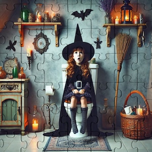 Halloween Witch Wooden Jigsaw Puzzle for Adults