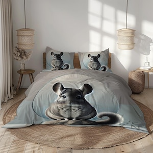 Chinchilla Bedding Set: Soft Microfiber Duvet Cover with Pillowcases