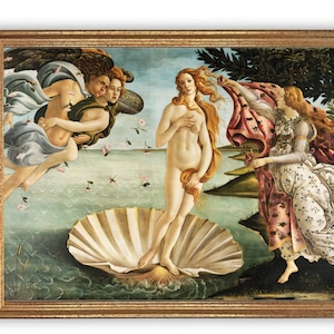 El nacimiento de Venus de Sandro Botticelli (1485), lienzo decorativo para pared, impresión artística, decoración de pared, arte de pared de alta calidad, arte de pared moderno