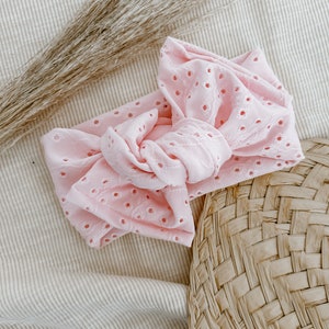 STRAWBERRY MILKSHAKE tie on headwrap, oversized bow messy bow, baby headwrap, baby bow, baby gift, bows, baby shower gift