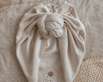 Turban bébé PAMPAS - turban avec noeud en désordre, enveloppement de tête de bébé, turban avec noeud, turban pour nouveau-né, en désordre maintenant, cadeau bébé