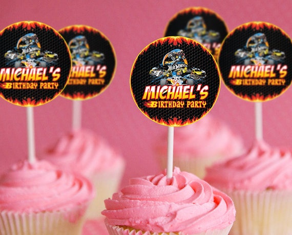 Hot Wheels Party Supplies Hot Wheels Cupcake Toppers Hot Etsy