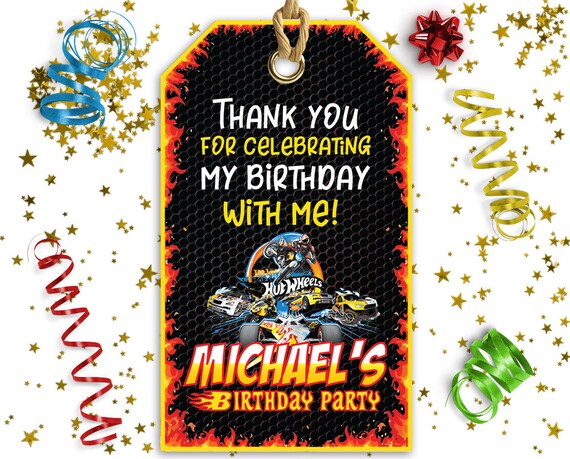 Hot Wheels Party Supplies Hot Wheels Favor Bag Tags Hot Etsy