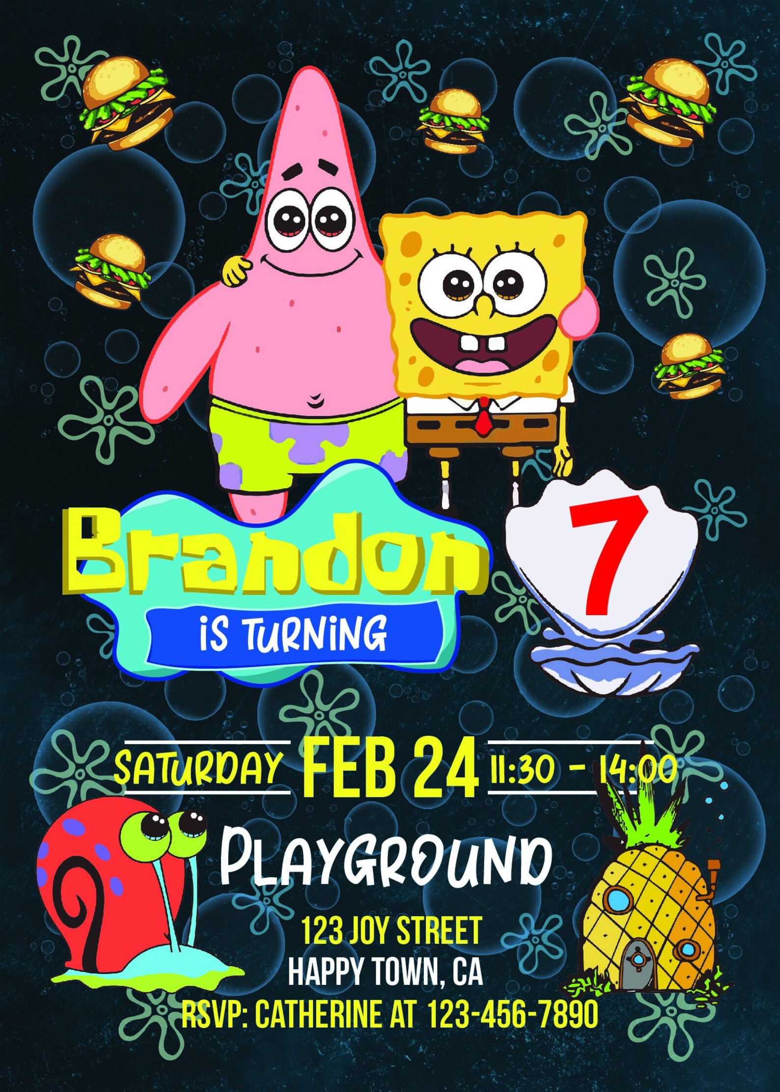 Invitación de Bob Esponja / Invitación fiesta de cumpleaños / Etsy