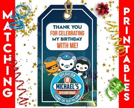 Octonaut Party Supplies Octonauts Favor Bag Tags Octonauts Etsy