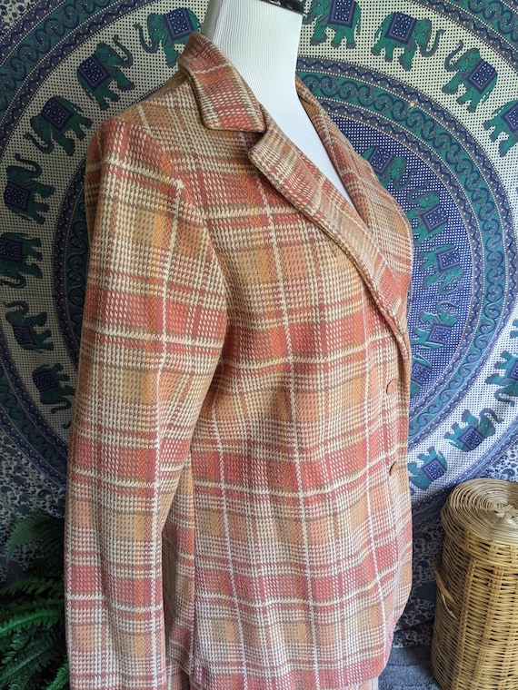 Plaid two piece skirt with blazer