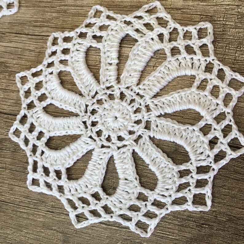 Crochet coasters crochet doilies coasters white coasters Etsy